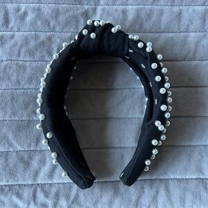 Lele sadoughi black and pearl headband